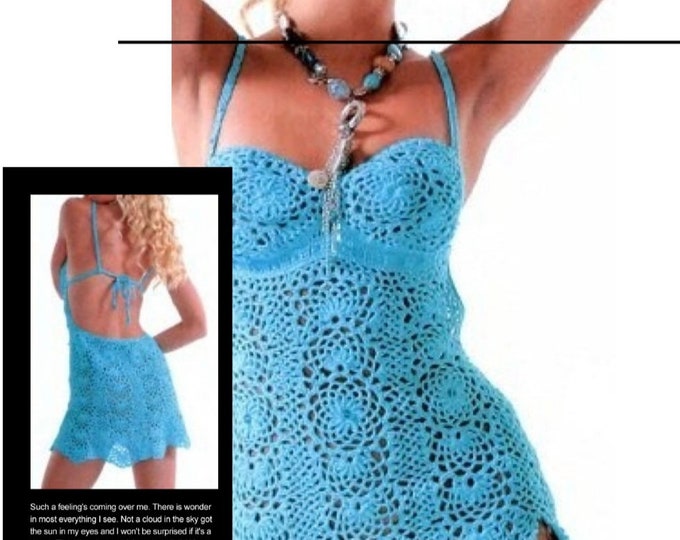 Crochet lace dress pattern. Schemas, international diagrams, French and English tutorials in pdf format