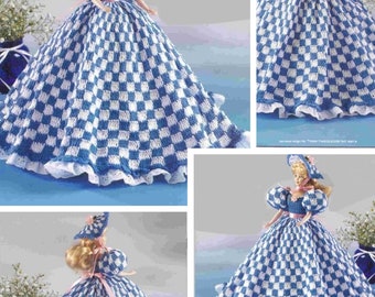 Vintage  format PDF.Modèles robe et accessoire pour Barbie au crochet ,patterns avec  tutoriels anglais