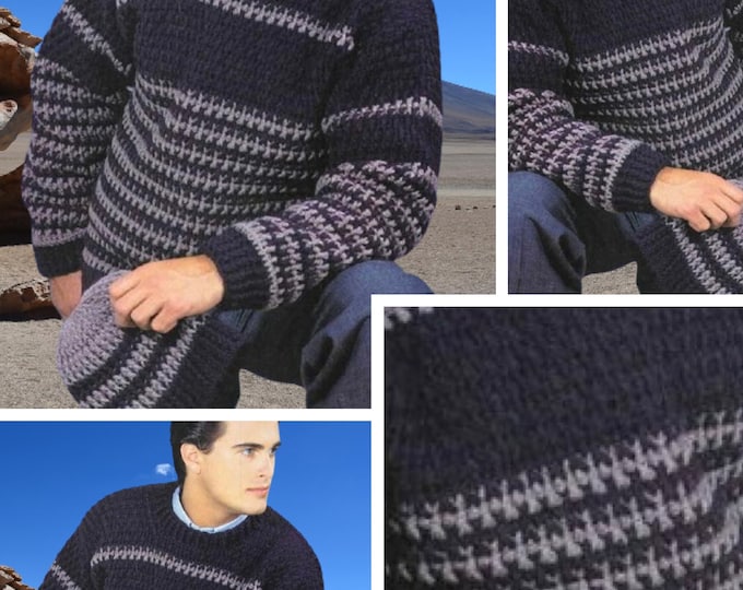 Special offer. 2 crochet sweater and hat models for men. Patterns with English tutorials in PDF format