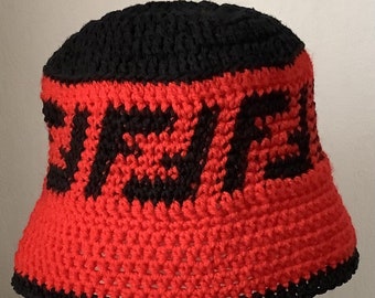 Chic BOB handmade with acrylic crochet / organic cotton red color, for women, men T54-55