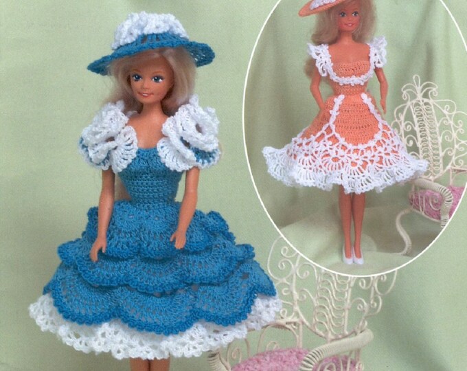 PDF Vintage magazine PDF format. Patterns for Barbie princess doll, crochet, patterns with English tutorials