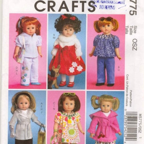 Vintage.MCCalls Craft Magazine PDF format.Chic sewing clothing pattern for large doll.Tutorial patterns in French, English PDF format