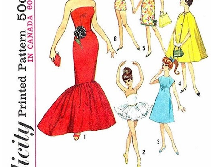Vintage PDF. Simplicity Magazine in PDF. Chic clothing sewing patterns for Barbie. Patterns with English and French tutorials in PDF format