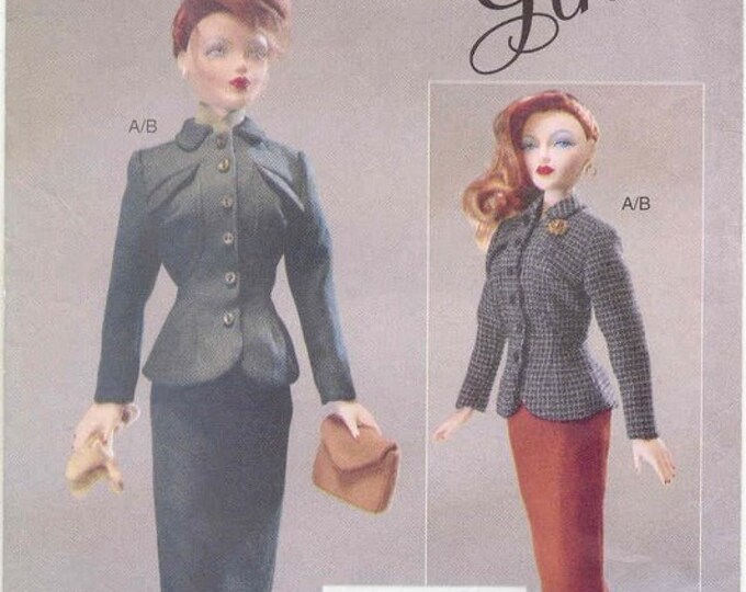 PDF Vintage years 40-50. Vogue magazine in PDF. Sewing clothing models for Barbie doll. Pattern with tutorials in French, English, PDF