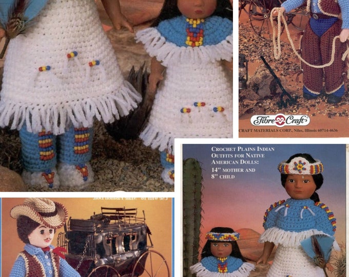 PDF Vintage magazine PDF format. Amigurumis, Indian doll costume clothing patterns in crochet, patterns with English tutorials
