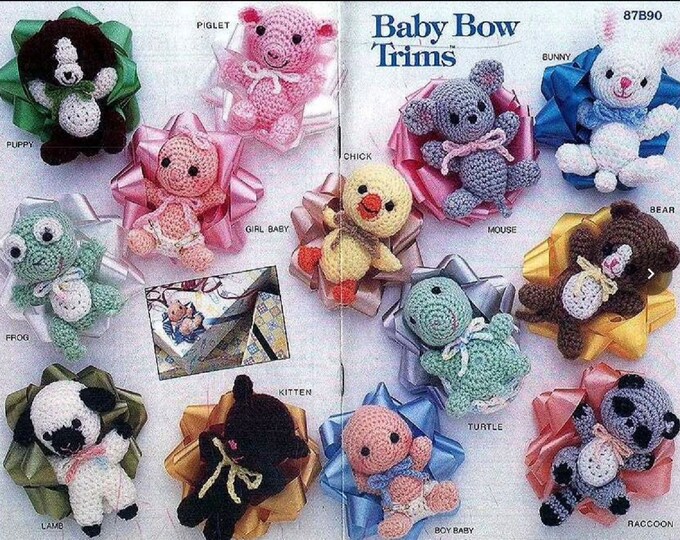 PDF Vintage magazine format PDF.Amigurumis, modèles petits animaux comme décor pour cadeau,patterns avec  tutoriels anglais