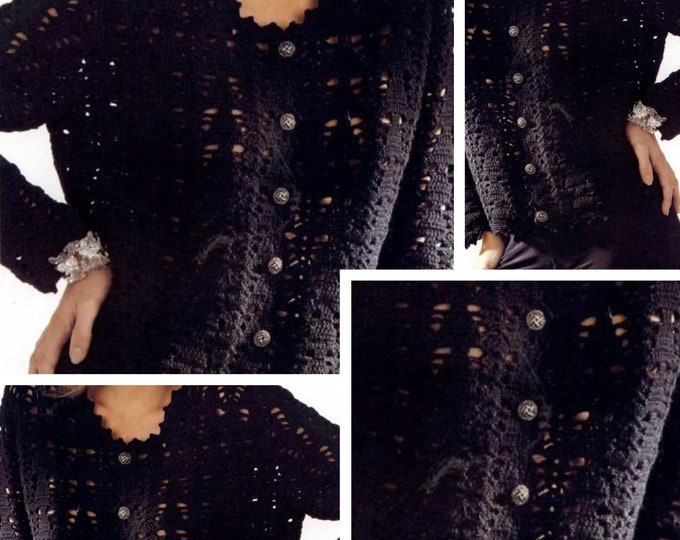 Vintage. Chic crochet lace vest model for women Pattern with tutorials in French PDF format