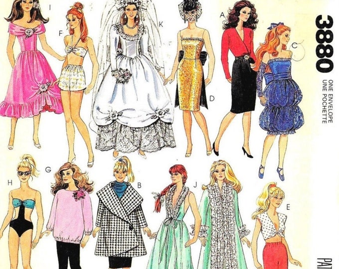 PDF Vintage.MCCalls Craft Magazine in PDF.Chic sewing clothing model for Barbie doll.Patterns, French, English tutorials PDF format