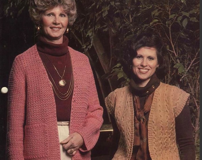 PDF Vintage magazine in PDF.Crochet vest models, knitting for women.Pattern with tutorials in English PDF format