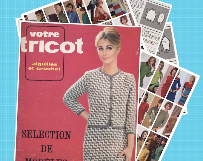 PDF Vintage years 70. Large magazine Your knitting in PDF format. Crochet clothing models, knitting for women, men, children. PDF format