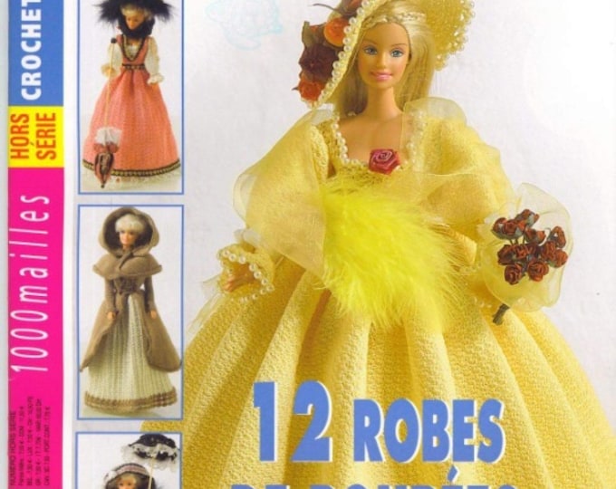 PDF Vintage.Magazine 1000 stitches in PDF format Dress models and accessories for Barbie doll Patterns with French tutorials PDF format