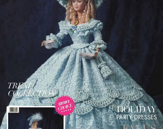 Vintage magazine format PDF.Modèles robe et accessoire pour Barbie au crochet ,patterns avec  tutoriels anglais