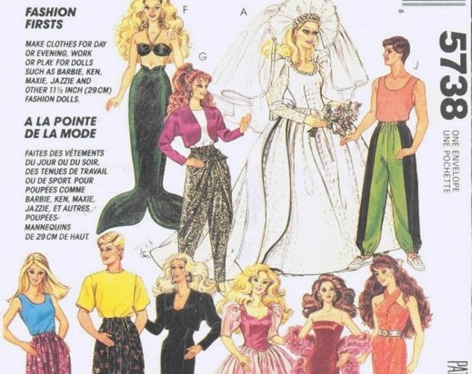 PDF Vintage.MCCalls Craft Magazine,PDF.Chic sewing clothing model for Barbie doll.Patterns,French,English tutorials PDF format