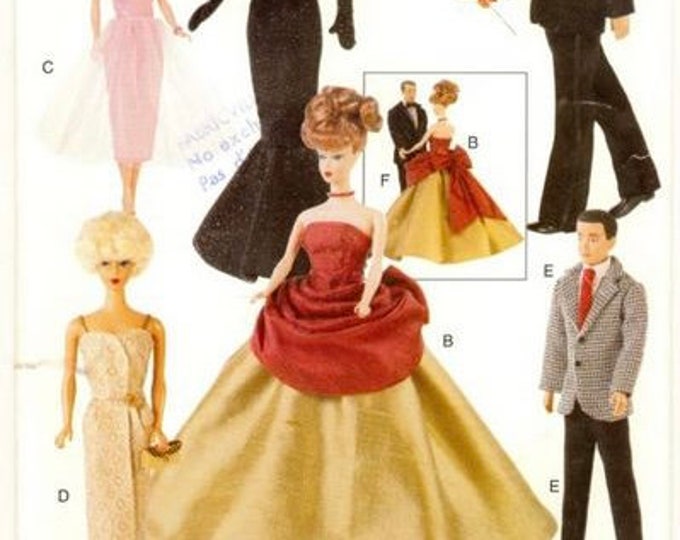 PDF Vintage magazine Vogue craft PDF format.Sewing dress patterns for Barbie doll.Pattern with tutorials in French in PDF format