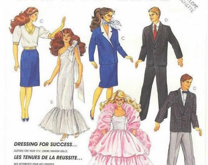 PDF Vintage.MCCalls Craft Magazine in PDF.Chic sewing clothing model for Barbie doll.Patterns, French, English tutorials PDF format
