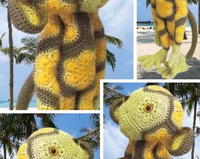 Amigurumis.Modèle petite singe au Crochet fait main,style  fleur africaine.Schémas et diagrammes internationaux ,tutoriels anglais,français.