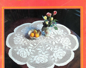 Vintage 70s. Magazine 1000 stitches in PDF format. Cotton crochet tablecloth and doily models Pattern with French tutorials PDF format