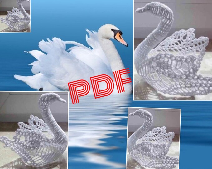 Amigurumis.Modèle cygne blanc coton blanc au crochet Pattern avec tutoriels en anglais format Pdf