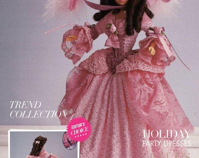 Vintage magazine format PDF.Modèles robe et accessoire pour Barbie au crochet ,patterns avec  tutoriels anglais