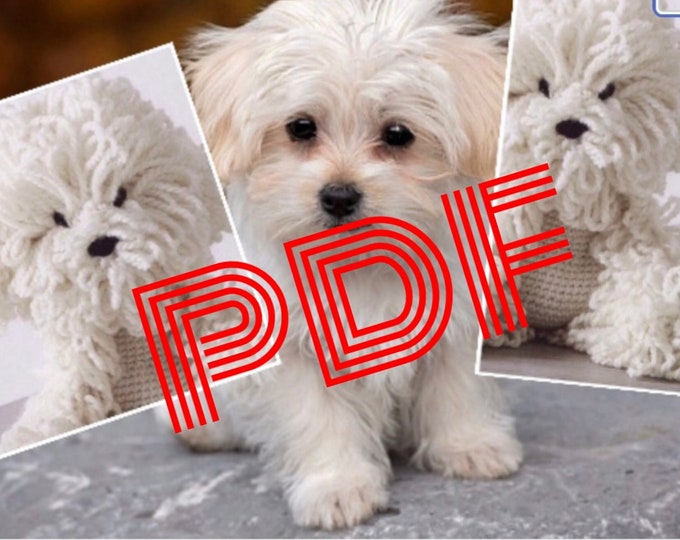 Modèle petite chien caniche blanche.Pattern avec tutoriels anglais format Pdf