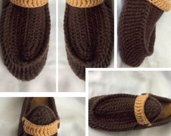 Shoe model, knitted ankle boots for adults, master class pattern in step-by-step photos with French tutorials in PDF format