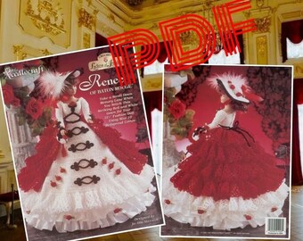 Vintage format PDF.Modèles robe et accessoire pour Barbie au crochet ,patterns avec  tutoriels anglais