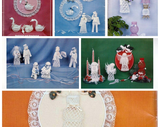PDF Rare ! Magazine Créations crochet,vintage en PDF.Modèles  petites personnes au crochet coton blanc..Patterns avec tutoriels en anglais