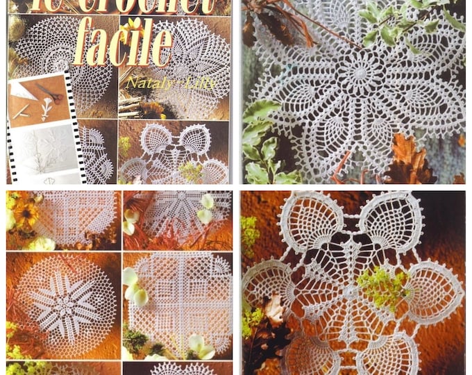 PDF Vintage.Magazine Easy crochet in PDF format.White cotton crochet doily patterns.Patterns with tutorials in French PDF format