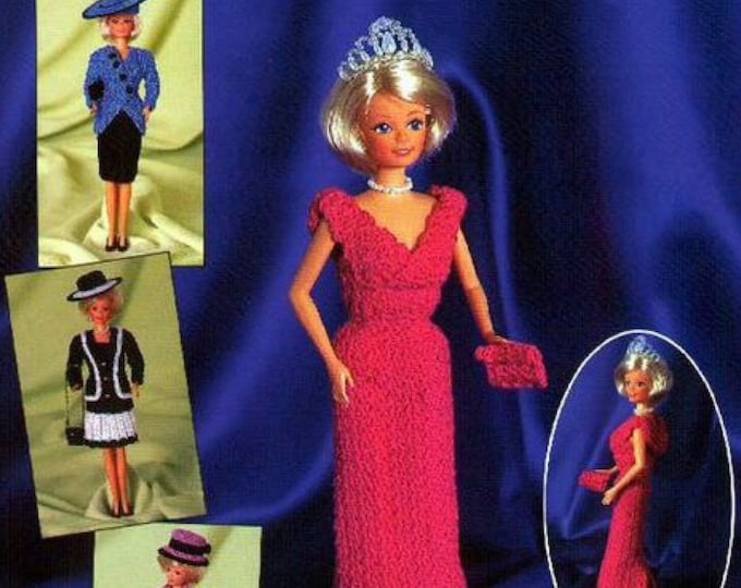 PDF Vintage magazine PDF format. Patterns for Barbie princess doll, crochet, patterns with English tutorials