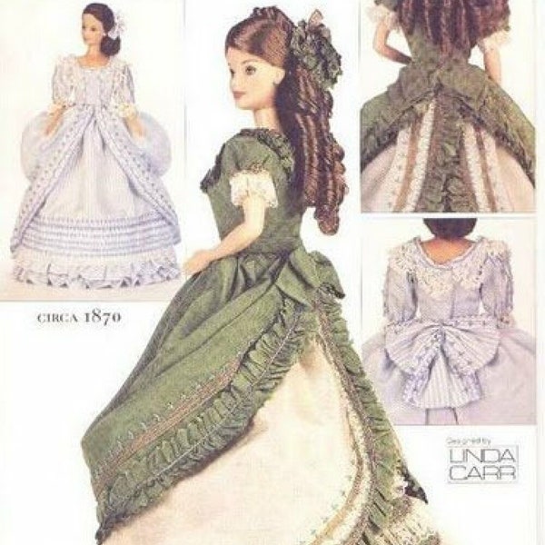 Vintage Vogue magazine PDF format. Chic sewing dress models for Barbie doll. Pattern with tutorials in French, English