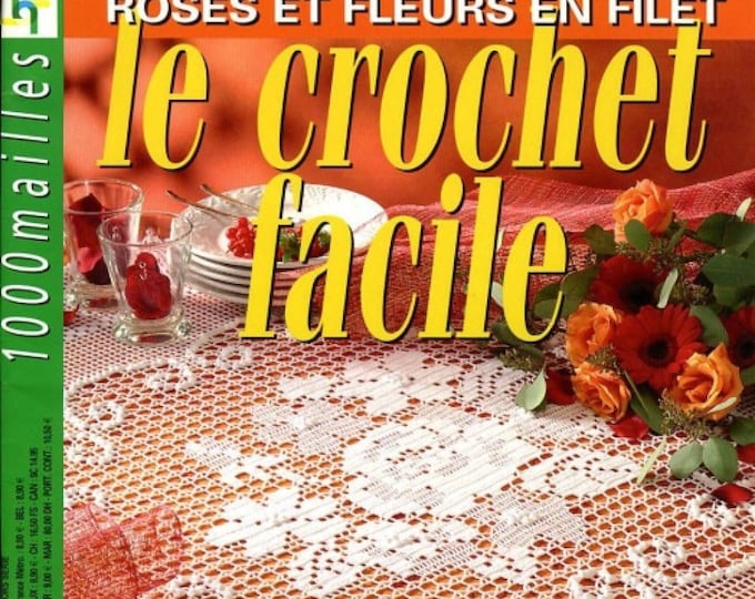 PDF Vintage.Magazine 1000 stitches Easy Crochet in PDF format.Chic models of white cotton crochet tablecloths and doilies
