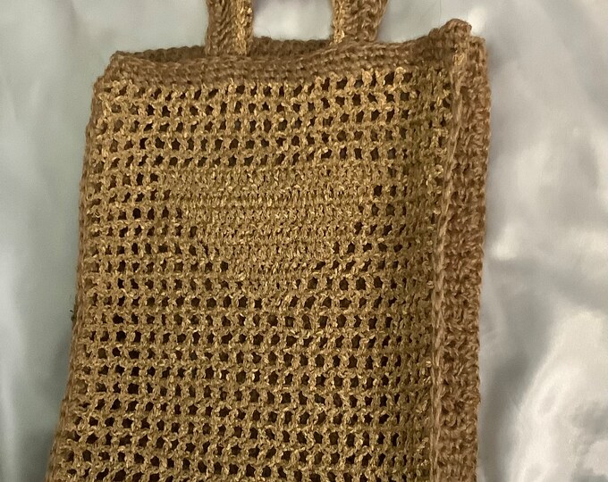 Chic large crochet tote bag, organic/cotton rope yarn, Boho, hippie style, for women