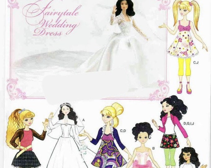 PDF Vintage magazine Simplicity PDF format. Sewing clothing models for Barbie doll. Pattern with tutorials in French, English