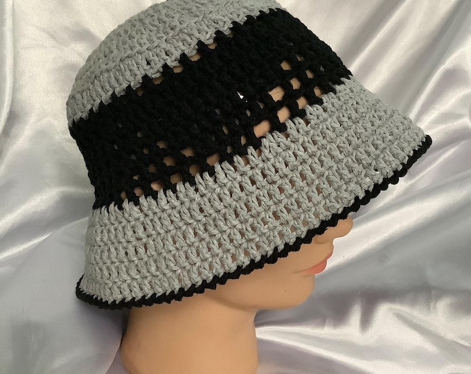 Chic BOB handmade crochet, organic cotton yarn, for women, men - Size 56-58