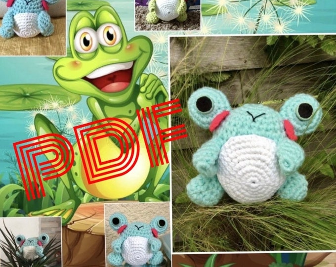 Modèle petite grenouille au crochet.Pattern avec tutoriels en anglais format PDF