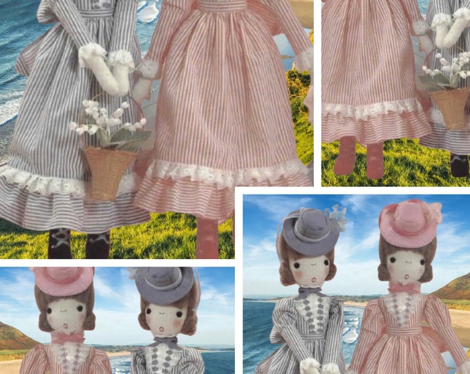 PDF Vintage.Modèle poupée de chiffons avec ses robe.Patterns avec tutoriel anglais format Pdf