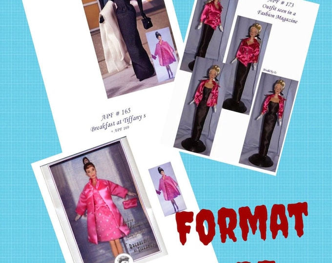 PDF Vintage.Parade de modèles en couture pour poupée Barbie,format PDF. Patterns avec tutoriels en anglais  format PDF