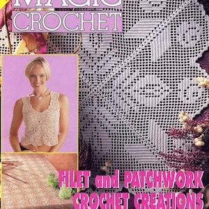 Vintage PDF. Magique Crochet Magazine in Pdf format. Chic crochet patterns. Patterns with English tutorials in Pdf format