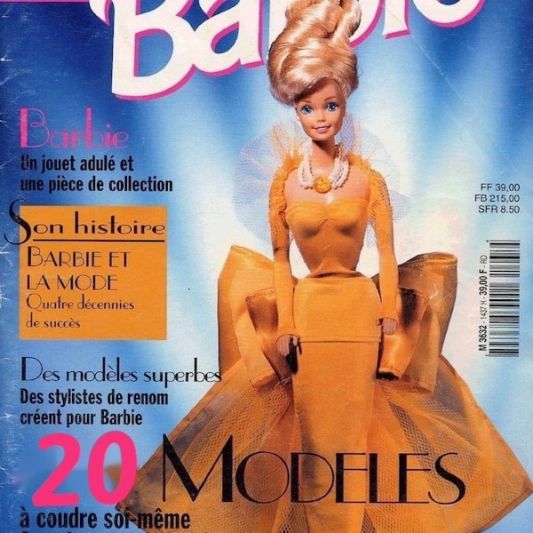 Vintage.Burda-Magazin speziell zum Nähen schicker Kleidung für Barbie-Puppe.Muster mit französischen Anleitungen im PDF-Format