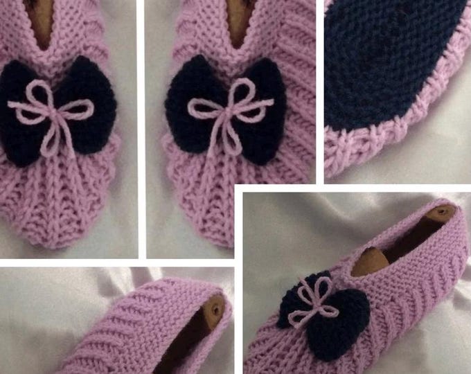 Women's Knitting Slippers Pattern with English Tutorials Pdf Format