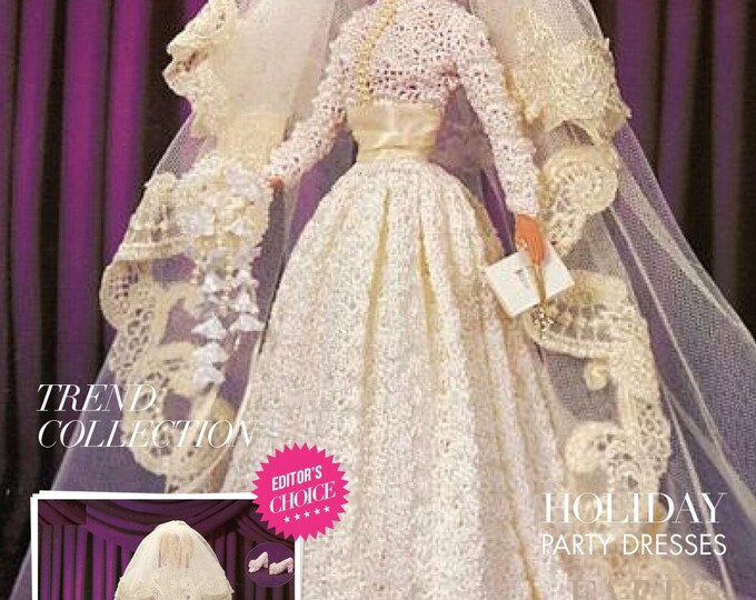 Vintage magazine format PDF.Modèles robe et accessoire pour Barbie au crochet ,patterns avec  tutoriels anglais