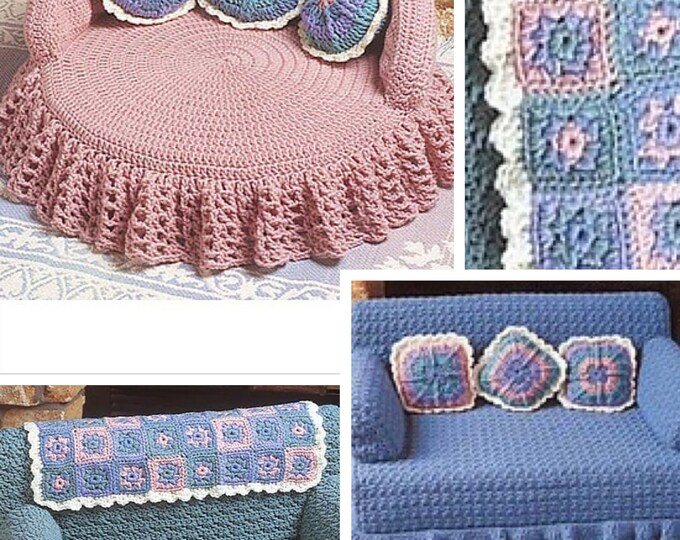 PDF Vintage.Small book in PDF format.Sofa model for Barbie doll, small animals.Patterns with English tutorials in PDF format