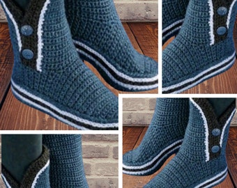 Chic boots model with crochet soles.Patterns with English tutorials PDF format