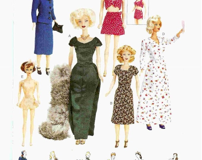 PDF Vintage Vogue magazine PDF format. Sewing dress patterns for Barbie doll. Pattern with tutorials in English, French PDF format