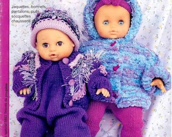 Vintage PDF.Magazine for knitting in PDF format.Knitting clothing patterns for dolls.Patterns with French tutorials in PDF format