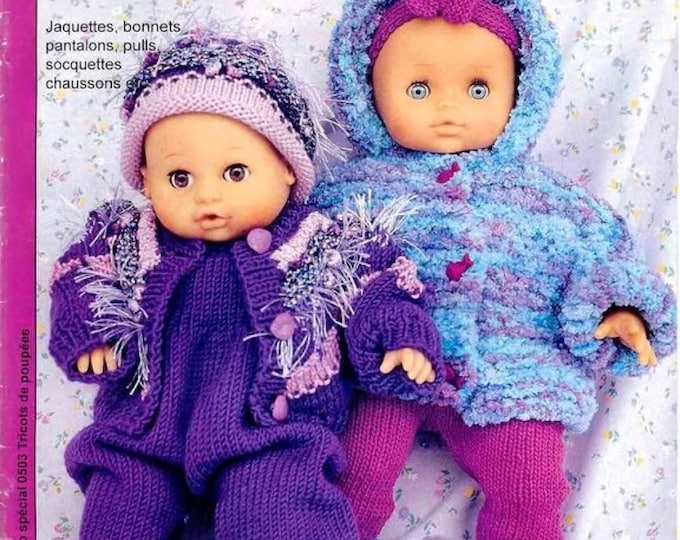 Vintage PDF.Magazine for knitting in PDF format.Knitting clothing patterns for dolls.Patterns with French tutorials in PDF format
