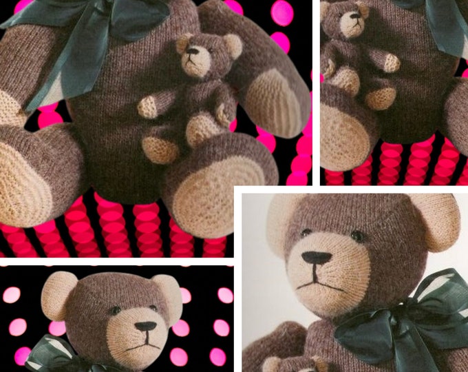 Amigurumi,modèle peluches oursons ( petite et grande)en tricot.Patron avec tutoriels français.Format Pdf.