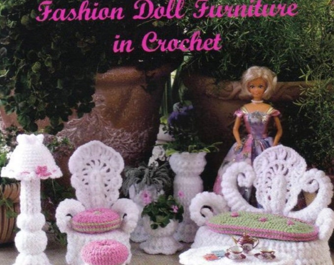 PDF Vintage magazine PDF format. Crochet furniture pattern for Barbie, patterns with English tutorials