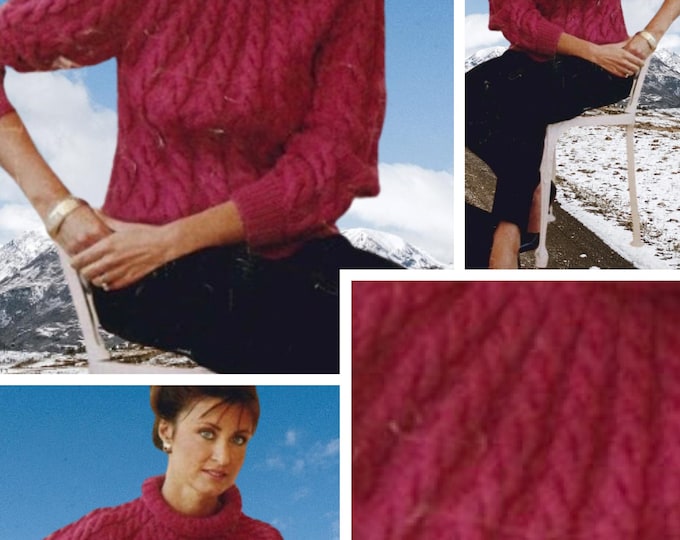 Vintage.Chic knitted sweater model for women.Pattern with English tutorial PDF format