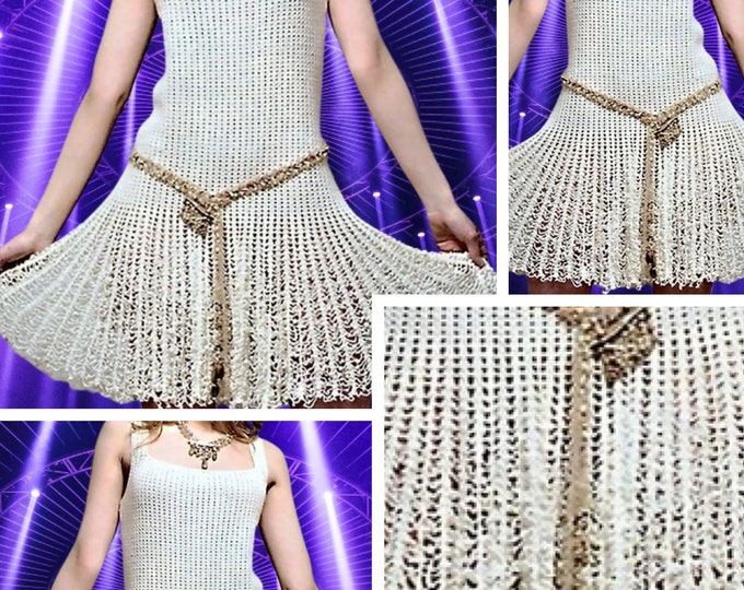 Modèle robe dentelles au crochet Schemas et diagrammes internationaux avec explication en design technique en format Pdf